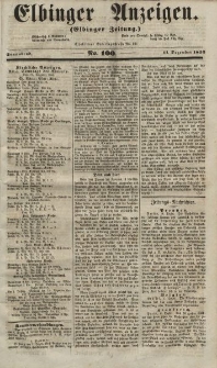 Elbinger Anzeigen, Nr. 100. Sonnabend, 11. Dezember 1852