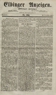 Elbinger Anzeigen, Nr. 103. Mittwoch, 22. Dezember 1852