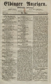 Elbinger Anzeigen, Nr. 104. Freitag, 24. Dezember 1852