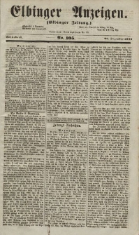 Elbinger Anzeigen, Nr. 105. Sonnabend, 29. Dezember 1852
