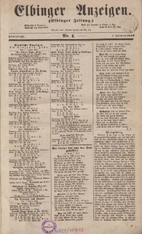 Elbinger Anzeigen, Nr. 1. Sonnabend, 1. Januar 1853