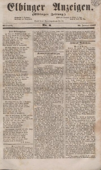 Elbinger Anzeigen, Nr. 8. Mittwoch, 26. Januar 1853