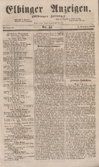 Elbinger Anzeigen, Nr. 11. Sonnabend, 5. Februar 1853