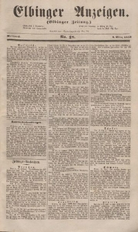 Elbinger Anzeigen, Nr. 18. Mittwoch, 2. März 1853