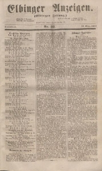 Elbinger Anzeigen, Nr. 23. Sonnabend, 19. März 1853