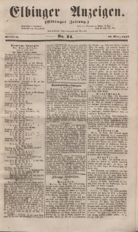 Elbinger Anzeigen, Nr. 24. Mittwoch, 23. März 1853