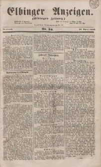 Elbinger Anzeigen, Nr. 34. Mittwoch, 27. April 1853
