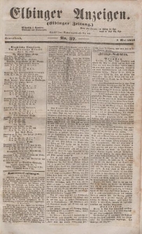 Elbinger Anzeigen, Nr. 37. Sonnabend, 7. Mai 1853
