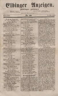 Elbinger Anzeigen, Nr. 39. Sonnabend, 14. Mai 1853