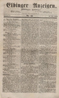 Elbinger Anzeigen, Nr. 43. Sonnabend, 28. Mai 1853