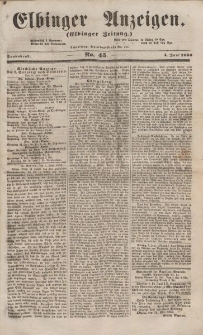 Elbinger Anzeigen, Nr. 45. Sonnabend, 4. Juni 1853