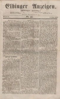 Elbinger Anzeigen, Nr. 46. Mittwoch, 8. Juni 1853
