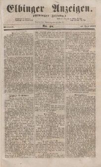 Elbinger Anzeigen, Nr. 48. Mittwoch, 15. Juni 1853