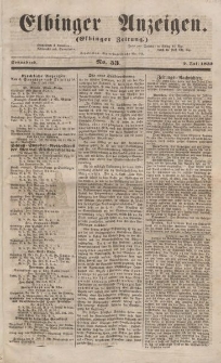 Elbinger Anzeigen, Nr. 53. Sonnabend, 2. Juli 1853