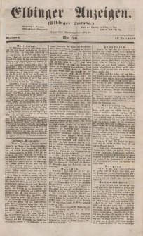 Elbinger Anzeigen, Nr. 56. Mittwoch, 13. Juli 1853