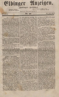 Elbinger Anzeigen, Nr. 58. Mittwoch, 20. Juli 1853