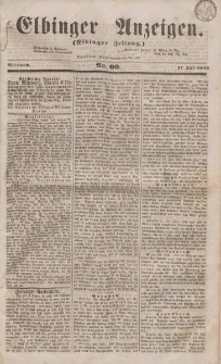 Elbinger Anzeigen, Nr. 60. Mittwoch, 27. Juli 1853
