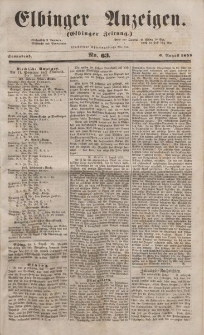 Elbinger Anzeigen, Nr. 63. Sonnabend, 6. August 1853