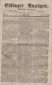 Elbinger Anzeigen, Nr. 64. Mittwoch, 10. August 1853