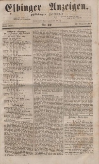 Elbinger Anzeigen, Nr. 67. Sonnabend, 20. August 1853