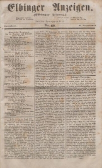 Elbinger Anzeigen, Nr. 69. Sonnabend, 27. August 1853