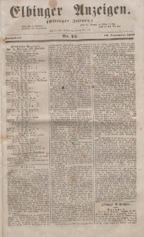 Elbinger Anzeigen, Nr. 73. Sonnabend, 10. September 1853
