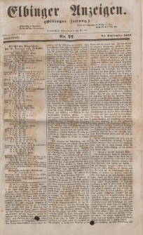 Elbinger Anzeigen, Nr. 77. Sonnabend, 24. September 1853