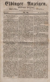 Elbinger Anzeigen, Nr. 78. Mittwoch, 28. September 1853