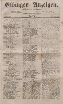 Elbinger Anzeigen, Nr. 79. Sonnabend, 1. Oktober 1853