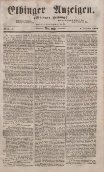 Elbinger Anzeigen, Nr. 80. Mittwoch, 5. Oktober 1853