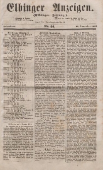 Elbinger Anzeigen, Nr. 91. Sonnabend, 12. November 1853