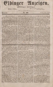 Elbinger Anzeigen, Nr. 98. Mittwoch, 7. Dezember 1853