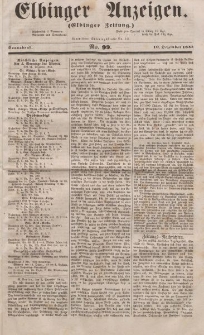 Elbinger Anzeigen, Nr. 99. Sonnabend, 10. Dezember 1853