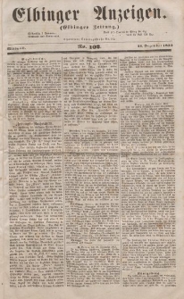 Elbinger Anzeigen, Nr. 102. Mittwoch, 21. Dezember 1853