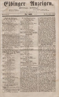 Elbinger Anzeigen, Nr. 103. Sonnabend, 24. Dezember 1853