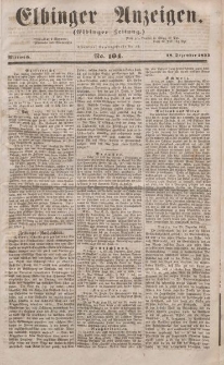 Elbinger Anzeigen, Nr. 104. Mittwoch, 28. Dezember 1853