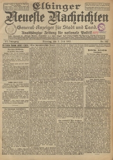 Elbinger Neueste Nachrichten, Nr. 152 Dienstag 2 Juli 1912 64. Jahrgang