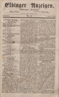 Elbinger Anzeigen, Nr. 3. Sonnabend, 7. Januar 1854