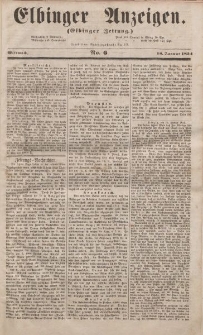 Elbinger Anzeigen, Nr. 6. Mittwoch, 18. Januar 1854