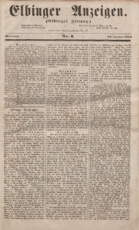 Elbinger Anzeigen, Nr. 6. Mittwoch, 18. Januar 1854