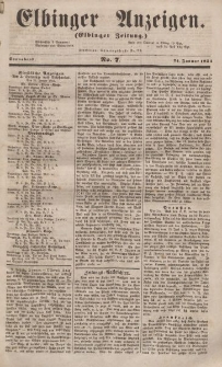 Elbinger Anzeigen, Nr. 7. Sonnabend, 21. Januar 1854