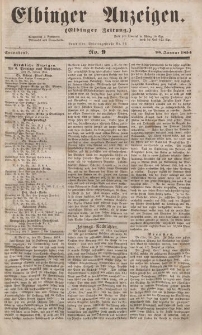 Elbinger Anzeigen, Nr. 9. Sonnabend, 28. Januar 1854