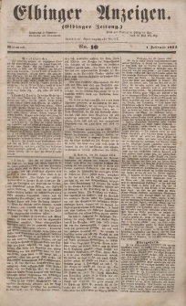Elbinger Anzeigen, Nr. 10. Mittwoch, 1. Februar 1854