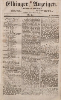 Elbinger Anzeigen, Nr. 11. Sonnabend, 4. Februar 1854