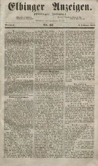 Elbinger Anzeigen, Nr. 12. Mittwoch, 8. Februar 1854