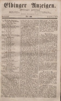 Elbinger Anzeigen, Nr. 13. Sonnabend, 11. Februar 1854