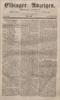 Elbinger Anzeigen, Nr. 17. Sonnabend, 25. Februar 1854