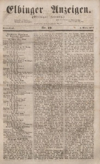 Elbinger Anzeigen, Nr. 19. Sonnabend, 4. März 1854