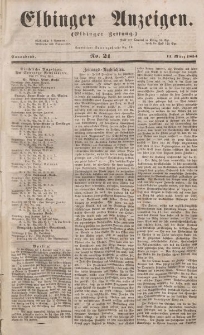 Elbinger Anzeigen, Nr. 21. Sonnabend, 11. März 1854