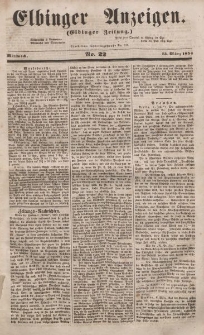 Elbinger Anzeigen, Nr. 22. Mittwoch, 15. März 1854